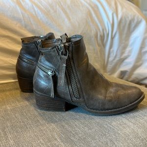 Taupe Zipper Booties 6.5